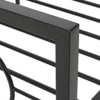 Lit plateforme en fer moderne noir/blanc - Convient pour 2 personnes