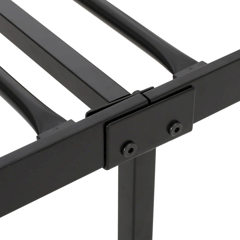Lit plateforme en fer moderne noir/blanc - Convient pour 2 personnes