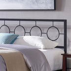 Lit plateforme en fer moderne noir/blanc - Convient pour 2 personnes