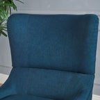 Fauteuil club contemporain en tissu avec pieds en bouleau, couleur bleu marine/charbon – Usage unique