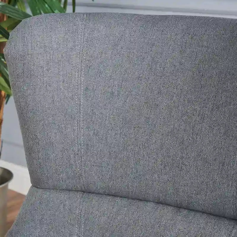 Fauteuil club contemporain en tissu avec pieds en bouleau, couleur bleu marine/charbon – Usage unique