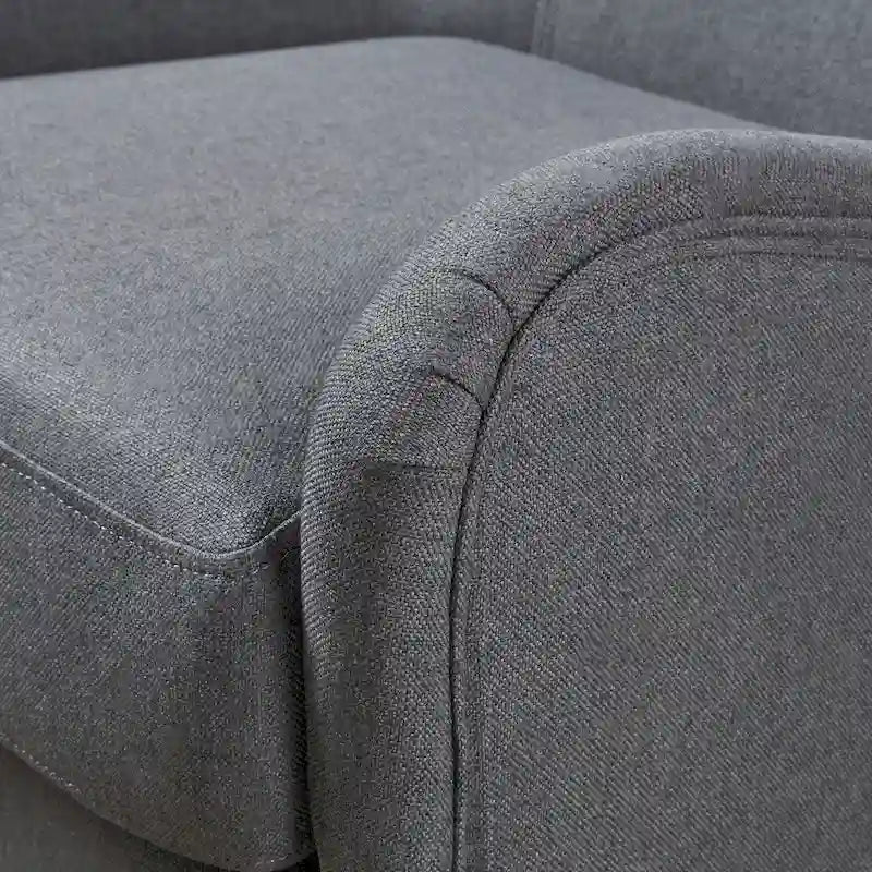 Fauteuil club contemporain en tissu avec pieds en bouleau, couleur bleu marine/charbon – Usage unique