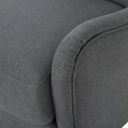 Fauteuil club contemporain en tissu avec pieds en bouleau, couleur bleu marine/charbon – Usage unique