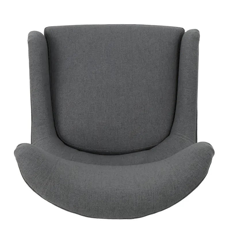 Fauteuil club contemporain en tissu avec pieds en bouleau, couleur bleu marine/charbon – Usage unique