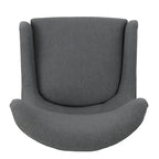Fauteuil club contemporain en tissu avec pieds en bouleau, couleur bleu marine/charbon – Usage unique