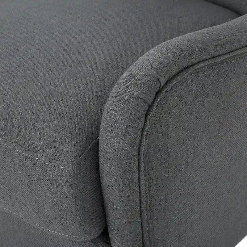 Fauteuil club contemporain en tissu avec pieds en bouleau, couleur bleu marine/charbon – Usage unique