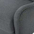 Fauteuil club contemporain en tissu avec pieds en bouleau, couleur bleu marine/charbon – Usage unique
