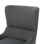 Fauteuil club contemporain en tissu avec pieds en bouleau, couleur bleu marine/charbon – Usage unique