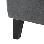 Fauteuil club contemporain en tissu avec pieds en bouleau, couleur bleu marine/charbon – Usage unique