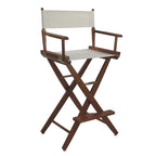 Chaise de réalisateur pliable, hauteur bar, en chêne américain, naturel/noir/chêne Mission, avec toile de coton – Usage unique