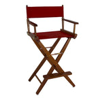 Chaise de réalisateur pliable, hauteur bar, en chêne américain, naturel/noir/chêne Mission, avec toile de coton – Usage unique