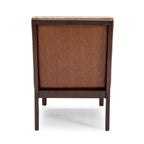 Fauteuil d'appoint capitonné en similicuir gaufré marron foncé/cognac/bleu nuit avec pieds espresso foncé - Usage unique