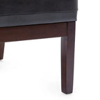 Fauteuil d'appoint capitonné en similicuir gaufré marron foncé/cognac/bleu nuit avec pieds espresso foncé - Usage unique