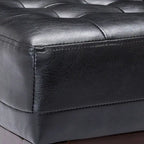 Fauteuil d'appoint capitonné en similicuir gaufré marron foncé/cognac/bleu nuit avec pieds espresso foncé - Usage unique