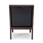 Fauteuil d'appoint capitonné en similicuir gaufré marron foncé/cognac/bleu nuit avec pieds espresso foncé - Usage unique