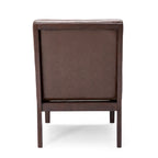 Fauteuil d'appoint capitonné en similicuir gaufré marron foncé/cognac/bleu nuit avec pieds espresso foncé - Usage unique