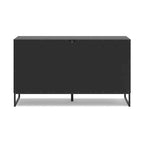 Commode noire mate à 6 tiroirs avec accents étain – Usage unique