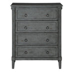 Commode traditionnelle en bois massif à 4 tiroirs - Gris antique / Blanc antique / Espresso - Usage unique