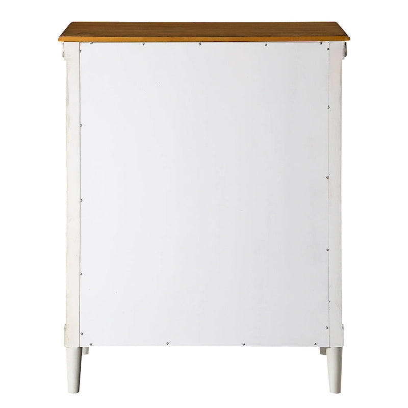 Commode traditionnelle en bois massif à 4 tiroirs - Gris antique / Blanc antique / Espresso - Usage unique