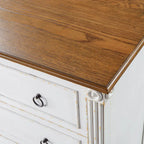 Commode traditionnelle en bois massif à 4 tiroirs - Gris antique / Blanc antique / Espresso - Usage unique