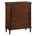 Commode traditionnelle en bois massif à 4 tiroirs - Gris antique / Blanc antique / Espresso - Usage unique