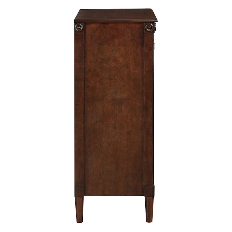 Commode traditionnelle en bois massif à 4 tiroirs - Gris antique / Blanc antique / Espresso - Usage unique