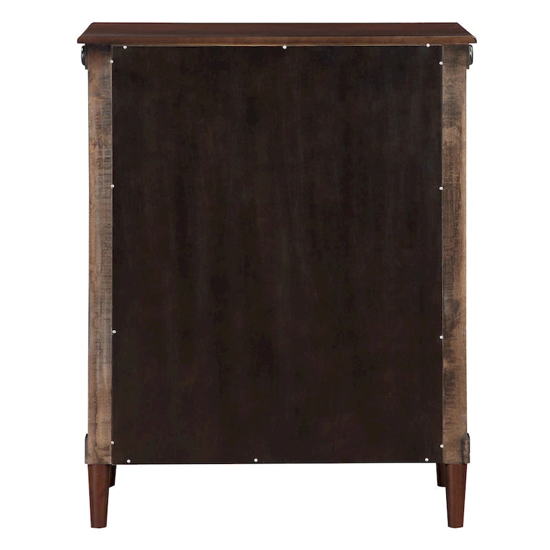 Commode traditionnelle en bois massif à 4 tiroirs - Gris antique / Blanc antique / Espresso - Usage unique