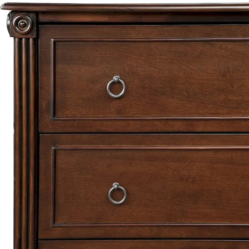 Commode traditionnelle en bois massif à 4 tiroirs - Gris antique / Blanc antique / Espresso - Usage unique