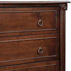Commode traditionnelle en bois massif à 4 tiroirs - Gris antique / Blanc antique / Espresso - Usage unique
