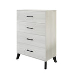 Commode en bois classique à 4 tiroirs gris clair / marron / gris foncé - Usage unique