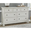 Commode traditionnelle blanc antique à 7 tiroirs avec plateau coulissant dissimulé - Usage unique