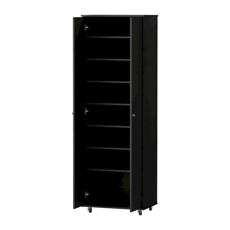Meuble de rangement pour chaussures à 2 portes et 9 niveaux Blanc/Noir - Usage unique