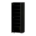 Meuble de rangement pour chaussures à 2 portes et 9 niveaux Blanc/Noir - Usage unique