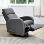 Fauteuil inclinable planeur manuel gris avec mouvement à 360° et repose-pieds rembourré - Utilisation individuelle