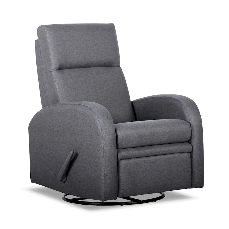 Fauteuil inclinable planeur manuel gris avec mouvement à 360° et repose-pieds rembourré - Utilisation individuelle