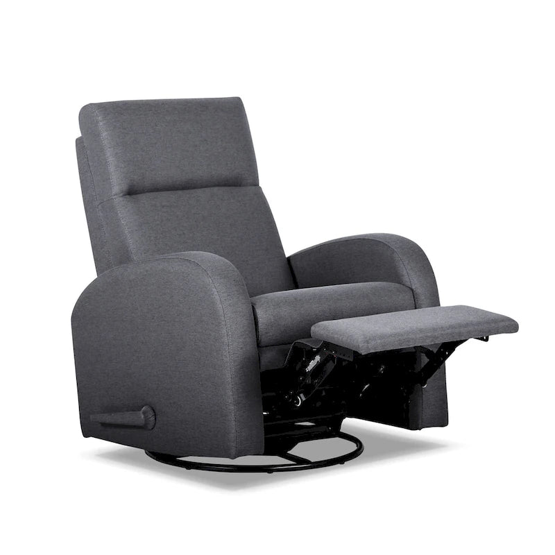 Fauteuil inclinable planeur manuel gris avec mouvement à 360° et repose-pieds rembourré - Utilisation individuelle
