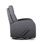 Fauteuil inclinable planeur manuel gris avec mouvement à 360° et repose-pieds rembourré - Utilisation individuelle