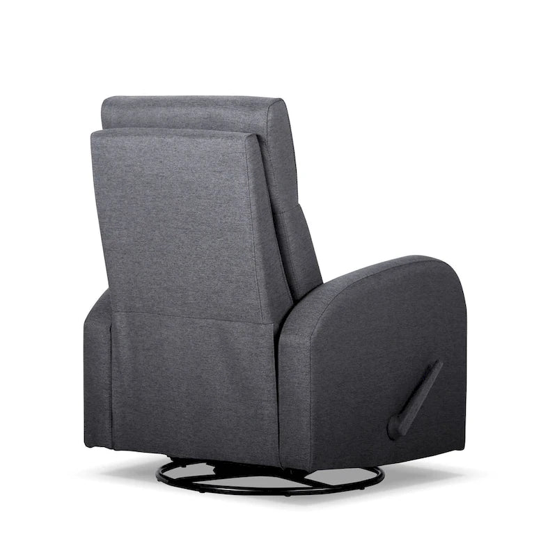 Fauteuil inclinable planeur manuel gris avec mouvement à 360° et repose-pieds rembourré - Utilisation individuelle