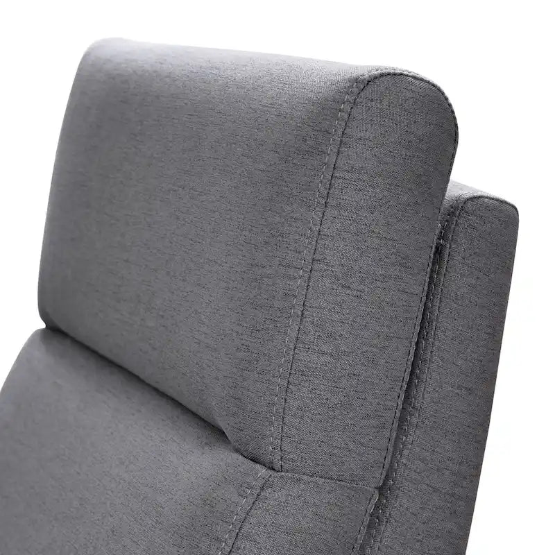 Fauteuil inclinable planeur manuel gris avec mouvement à 360° et repose-pieds rembourré - Utilisation individuelle