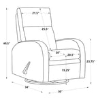 Fauteuil inclinable planeur manuel gris avec mouvement à 360° et repose-pieds rembourré - Utilisation individuelle