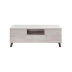 Table basse moderne du milieu du siècle en chêne blanc avec 3 étagères ouvertes et 1 tiroir - Usage unique