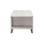 Table basse moderne du milieu du siècle en chêne blanc avec 3 étagères ouvertes et 1 tiroir - Usage unique