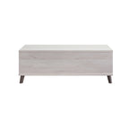 Table basse moderne du milieu du siècle en chêne blanc avec 3 étagères ouvertes et 1 tiroir - Usage unique