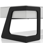Table basse relevable contemporaine blanche et noire avec étagère inférieure - Usage unique