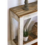 Table console en bois de récupération naturel en forme de A - Utilisation unique