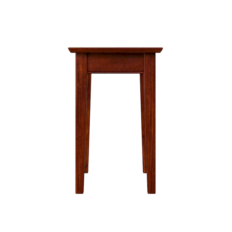 Table d'appoint en bois massif noyer de style shaker avec station de recharge intégrée - Utilisation unique