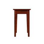Table d'appoint en bois massif noyer de style shaker avec station de recharge intégrée - Utilisation unique