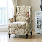 Noir / Oiseau / Rouge / Fleur / Jardin / Feuilles / Bleu / Indigo / Beige / Bleu marine Fauteuil inclinable manuel à dossier haut mi-siècle - Usage unique