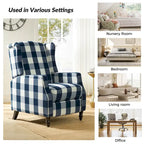 Noir / Oiseau / Rouge / Fleur / Jardin / Feuilles / Bleu / Indigo / Beige / Bleu marine Fauteuil inclinable manuel à dossier haut mi-siècle - Usage unique