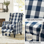 Noir / Oiseau / Rouge / Fleur / Jardin / Feuilles / Bleu / Indigo / Beige / Bleu marine Fauteuil inclinable manuel à dossier haut mi-siècle - Usage unique